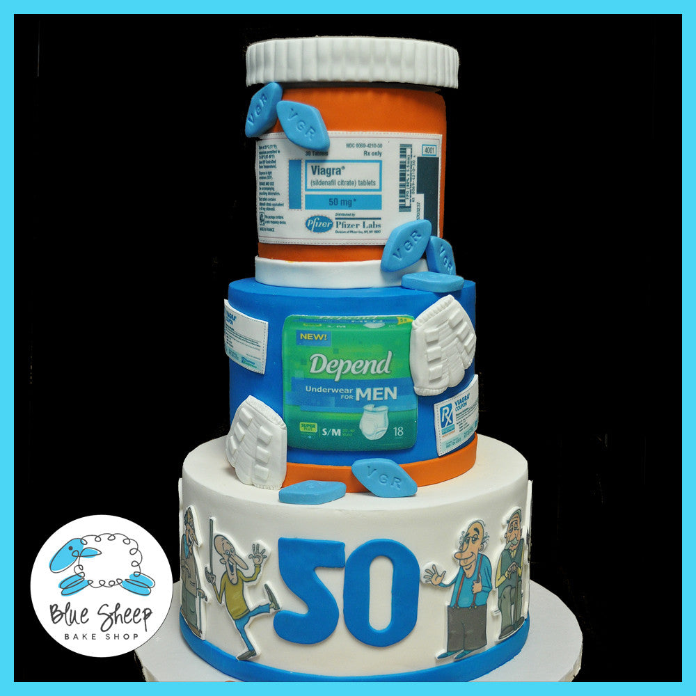 Over the Hill Cake 50th Birthday Cake – Blue Sheep Bake Shop